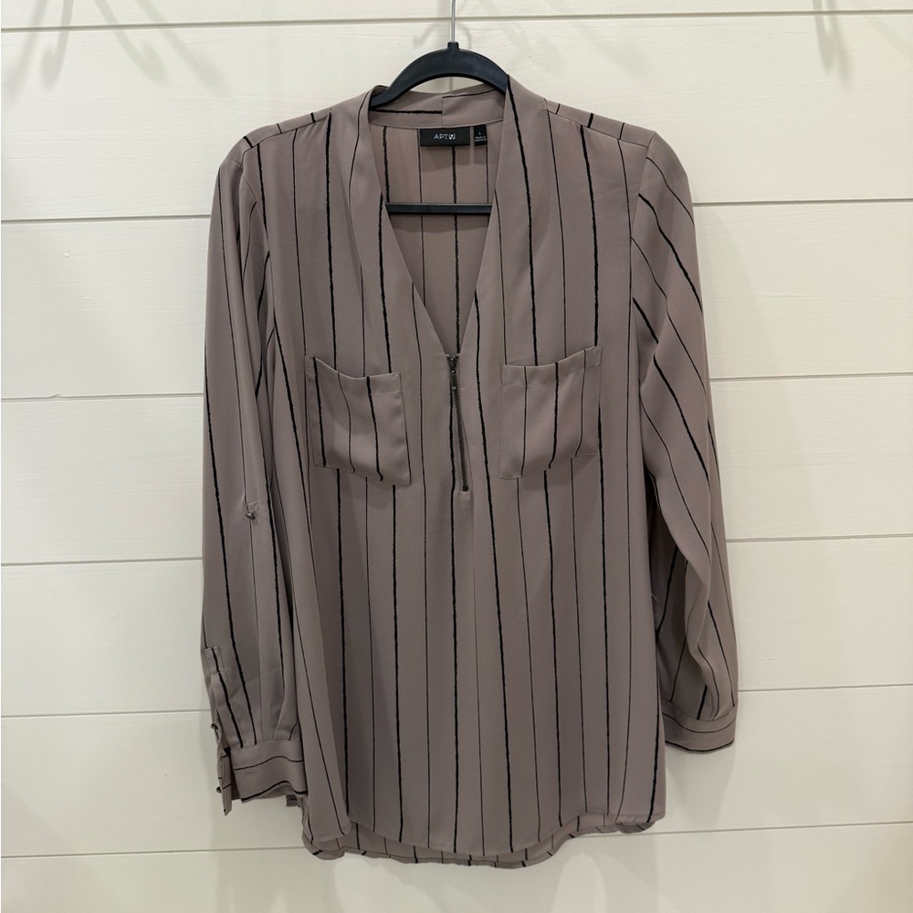 Apt. 9 Women's Taupe Striped Top